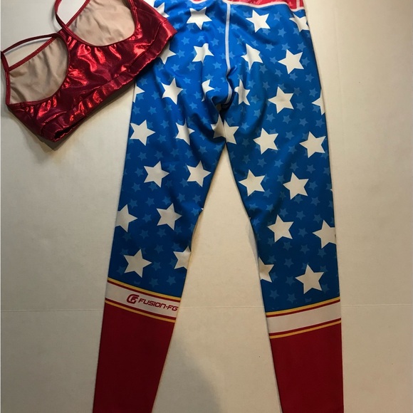 Wonder Woman fusion FG bundle size small leggings medium glitter top - Picture 9 of 16
